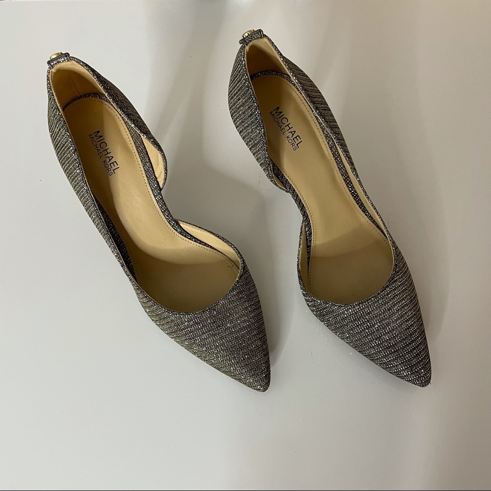 Micheal Kors Women’s Nathalie Flex High Pump Glitter Chain Mesh